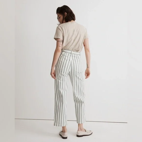 Madewell Emmett 2.0 Wide-Leg Crop Pants in Stripe: Patch-Pocket Edition 27 - Picture 2 of 10